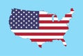 United States of America Map with USA Flag Royalty Free Stock Photo