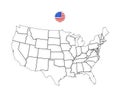 United States Of America Map. USA Vector. Black Royalty Free Stock Photo