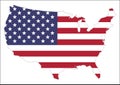 United States of America Map With Waving Flag