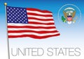 United States of America official national flag and coat of arms, USA Royalty Free Stock Photo