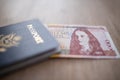 Bank of the Republic, Ten Thousand Pesos Bill inside an American Passport