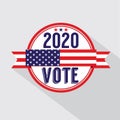 2020 United States of America President Election Vote Badge Vintage Design Vector Royalty Free Stock Photo