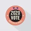 2020 United States of America President Election Vote Badge Vintage Design Vector Royalty Free Stock Photo