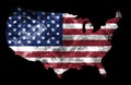 USA Smoke Flag Map Royalty Free Stock Photo