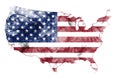 USA Smoke Flag Map Royalty Free Stock Photo