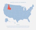 United states of America, state Idaho USA map