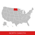 United States of America with the State of North Dakota selected. Map of the USA Royalty Free Stock Photo