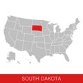 United States of America with the State of South Dakota selected. Map of the USA Royalty Free Stock Photo