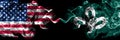 United States of America, America, US, USA, American vs Japan, Japanese, Miyagi Prefecture smoky mystic flags placed side by side