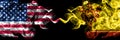 United States of America, America, US, USA, American vs Russia, Chuvashia, Chuvash,Republic smoky mystic flags placed side by side