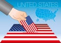 United States of America, USA, ballot box, flags and symbols, vector illustration Royalty Free Stock Photo