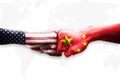 United States of America USA and China trade war Royalty Free Stock Photo