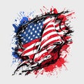 United States of America USA Flag for the holiday 4th of July Vector Art Royalty Free Stock Photo