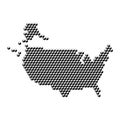 United States of America USA map from 3D black cubes isometric abstract concept, square pattern, angular geometric shape. Vector Royalty Free Stock Photo