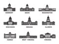 United States of America. Vector collection of United States city