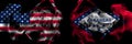 United States of America vs United States of America, America, US, USA, American, Arkansas, Arkansan smoke flags placed side by