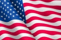 United States of America waving flag 3d illustration wind ripple stars and stripes old glory Royalty Free Stock Photo