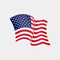 United States of America waving flag. Vector illustration. US waving flag