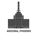 United States, Arizona, Phoenix travel landmark vector illustration
