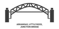 United States, Arkansas, Little Rock, Junction Bridge travel landmark vector illustration