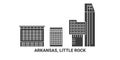 United States, Arkansas, Little Rock travel landmark vector illustration Royalty Free Stock Photo