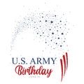 United States Army birthday with a big cluster of stars