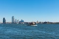 United States Army Corps of Engineers Boat on the East River looking toward Brooklyn New York Royalty Free Stock Photo