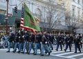 United States Army Rangers marching at the St. Patrick`s Day Parade in New York. Royalty Free Stock Photo