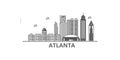 United States, Atlanta City city skyline isolated vector illustration, icons Royalty Free Stock Photo
