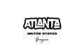 United States atlanta georgia city graffitti font typography design