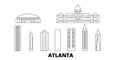 United States, Atlanta line travel skyline set. United States, Atlanta outline city vector illustration, symbol, travel