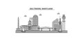 United States, Baltimore city skyline isolated vector illustration, icons Royalty Free Stock Photo
