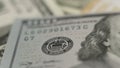 United States bank seal on dollar banknote close-up, world economy, finance Royalty Free Stock Photo