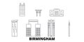 United States, Birmingham line travel skyline set. United States, Birmingham outline city vector illustration, symbol Royalty Free Stock Photo