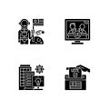 United States black glyph icons set on white space Royalty Free Stock Photo