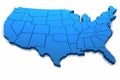 United States blue map outline Royalty Free Stock Photo