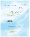 United states and british virgin islands vector map