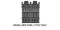United States, Bronx, New York, Little Italy, travel landmark vector illustration Royalty Free Stock Photo