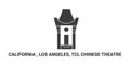 United States, California , Los Angeles, Tcl Chinese Theatre, travel landmark vector illustration