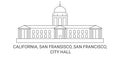 United States, California, San Fransisco, San Francisco, City Hall travel landmark vector illustration