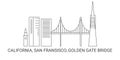 United States, California, San Fransisco, Golden Gate Bridge, travel landmark vector illustration