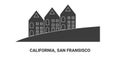 United States, California, San Fransisco travel landmark vector illustration