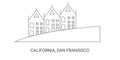 United States, California, San Fransisco travel landmark vector illustration