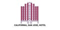 United States, California, San Jose, Hotel, travel landmark vector illustration