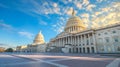 United States Capital building facade. View of the white building at summer cloudy day Royalty Free Stock Photo