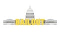 United States Capitol Building with `BAILOUT` Word Isolated