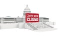 United States Capitol Building with Closed Sign. Government Shutdown Illustration Royalty Free Stock Photo