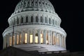 United States Capitol Building Dome at Night Royalty Free Stock Photo