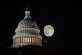 United States Capitol Building and full moon - Washington DC