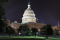 Night view of the United States Capitol building in Washington DC. Royalty Free Stock Photo